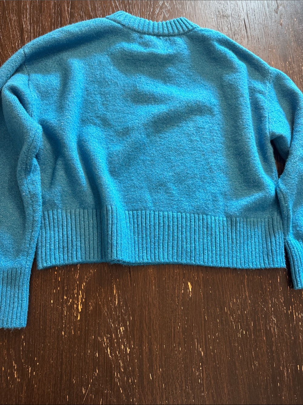 ZARA Vibrant Teal Turquoise Crewneck Knit Sweater 1105 - Picture 3 of 4
